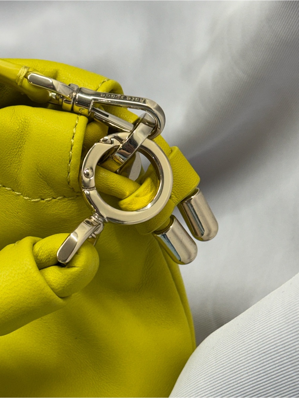 (new+tag) Kate Spade Meringue Shoulder / Crossbody Lime Yellow Braided-Handle - Picture 5 of 14